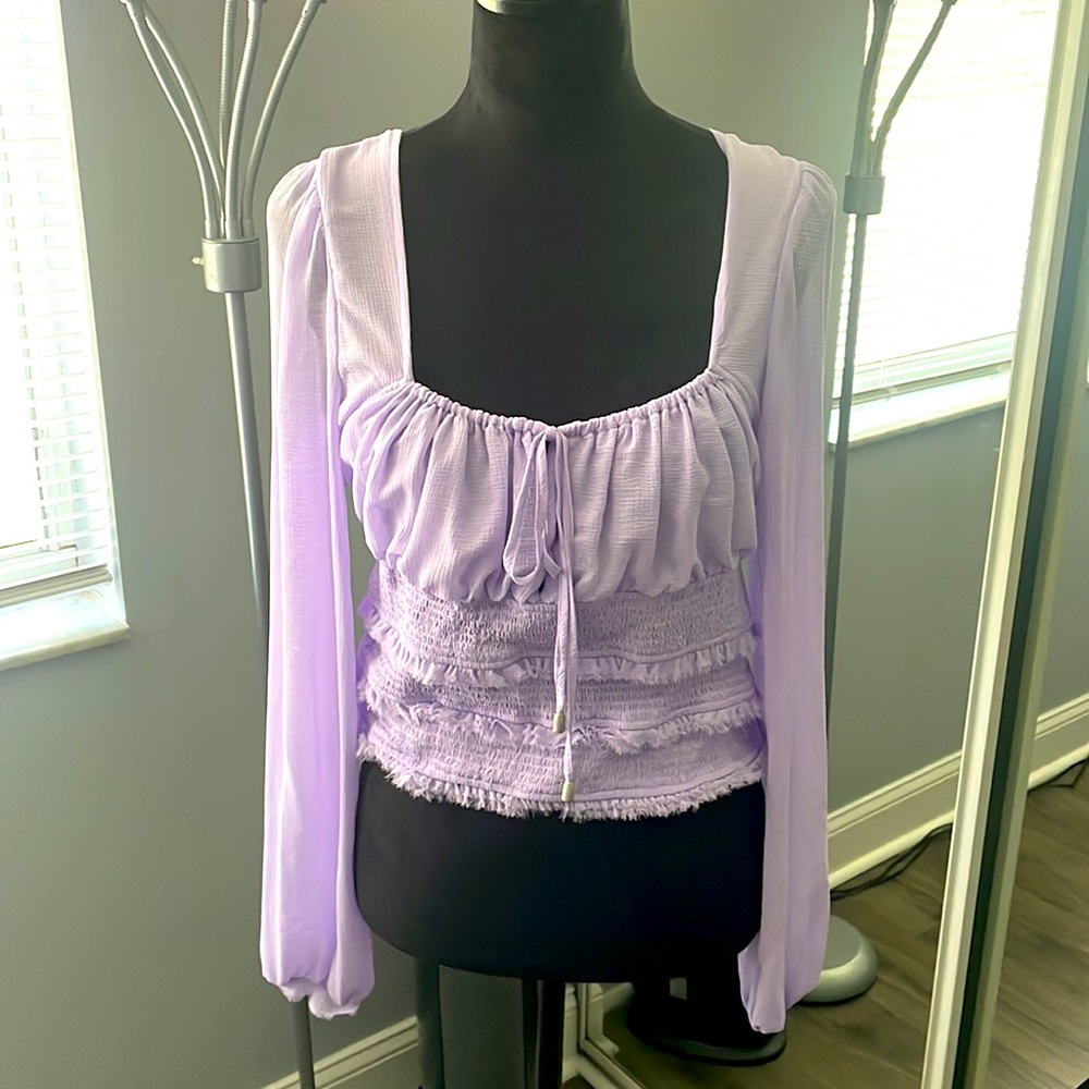 Free People Lilac Long Sleeve Top